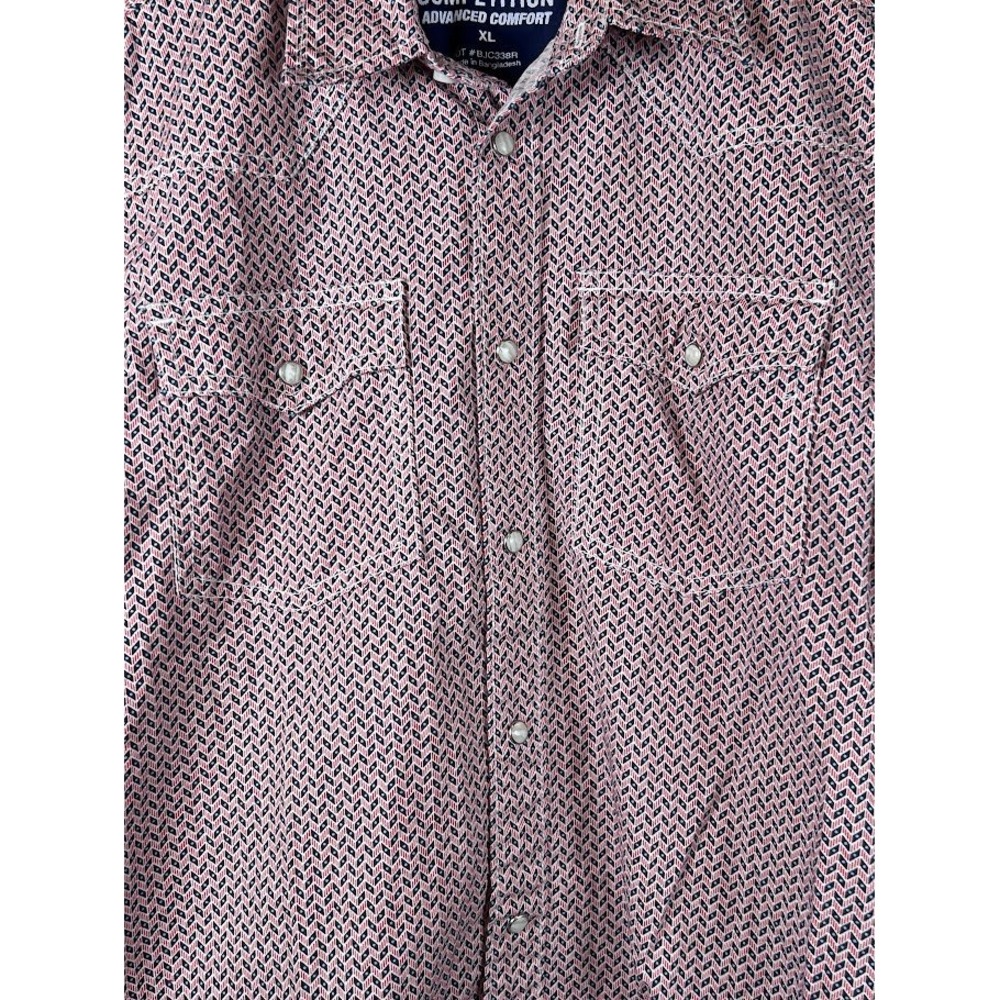 Wrangler 20X Competition Kids XL Red White Blue Geometric Pearl Snap Western - Picture 4 of 7